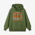 Letter Graphic Grass Green Hoodie GM8813-316