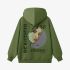 Grass Green Letters Print Hoodie GM8813-31