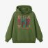 Grass Green Letters Print Hoodie GM8813-47