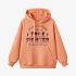 Orange Color Letters Print Hoodie GM8814-100