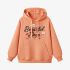 Orange Color Letters Print Hoodie GM8814-109