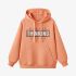 Orange Color Letters Print Hoodie GM8814-116