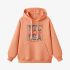 Orange Color Letters Print Hoodie GM8814-118