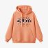 Orange Color Letters Print Hoodie GM8814-120