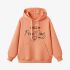 Orange Color Letters Print Hoodie GM8814-121