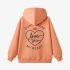 Orange Color Letters Print Hoodie GM8814-122