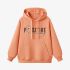 Orange Color Letters Print Hoodie GM8814-123