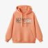 Orange Color Letters Print Hoodie GM8814-124