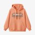 Orange Color Letters Print Hoodie GM8814-127