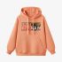 Orange Color Letters Print Hoodie GM8814-128