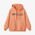 Orange Color Letters Print Hoodie GM8814-129