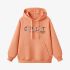 Orange Color Letters Print Hoodie GM8814-134