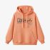 Orange Color Letters Print Hoodie GM8814-136