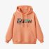 Orange Color Letters Print Hoodie GM8814-140