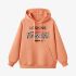 Orange Color Letters Print Hoodie GM8814-154