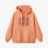 Orange Color Letters Print Hoodie GM8814-162