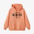 Orange Color Letters Print Hoodie GM8814-165