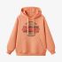 Orange Color Letters Print Hoodie GM8814-167