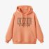 Orange Color Letters Print Hoodie GM8814-169