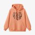 Orange Color Letters Print Hoodie GM8814-170