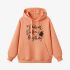 Orange Color Letters Print Hoodie GM8814-171