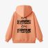 Orange Color Letters Print Hoodie GM8814-172