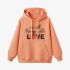 Orange Color Letters Print Hoodie GM8814-173