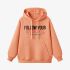 Orange Color Letters Print Hoodie GM8814-174