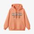 Orange Color Letters Print Hoodie GM8814-175