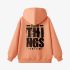 Orange Color Letters Print Hoodie GM8814-176