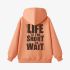 Orange Color Letters Print Hoodie GM8814-177