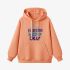 Orange Color Letter Graphic Hoodie GM8814-192