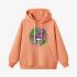 Orange Color Skeletons Graphic Hoodie GM8814-201