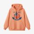 Orange Color Letter Graphic Hoodie GM8814-215