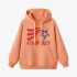 Orange Color Letter Graphic Hoodie GM8814-218