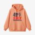 Orange Color Letter Graphic Hoodie GM8814-219