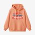 Orange Color Letter Graphic Hoodie GM8814-220