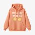 Orange Color Letter Graphic Hoodie GM8814-221