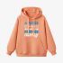 Orange Color Letter Graphic Hoodie GM8814-222