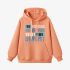 Orange Color Letter Graphic Hoodie GM8814-242