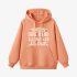 Orange Color Letter Graphic Hoodie GM8814-243