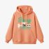 Orange Color Letter Graphic Hoodie GM8814-246