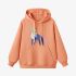 Wolf Geometric Graphic Orange Color Hoodie GM8814-268