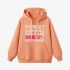 Letter Graphic Orange Color Hoodie GM8814-284