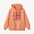 Letter Graphic Orange Color Hoodie GM8814-296