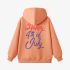 Letter Graphic Orange Color Hoodie GM8814-298