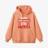 Letter Graphic Orange Color Hoodie GM8814-300