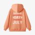 Letter Graphic Orange Color Hoodie GM8814-301