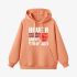 Letter Graphic Orange Color Hoodie GM8814-306