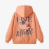 Orange Color Letters Print Hoodie GM8814-30